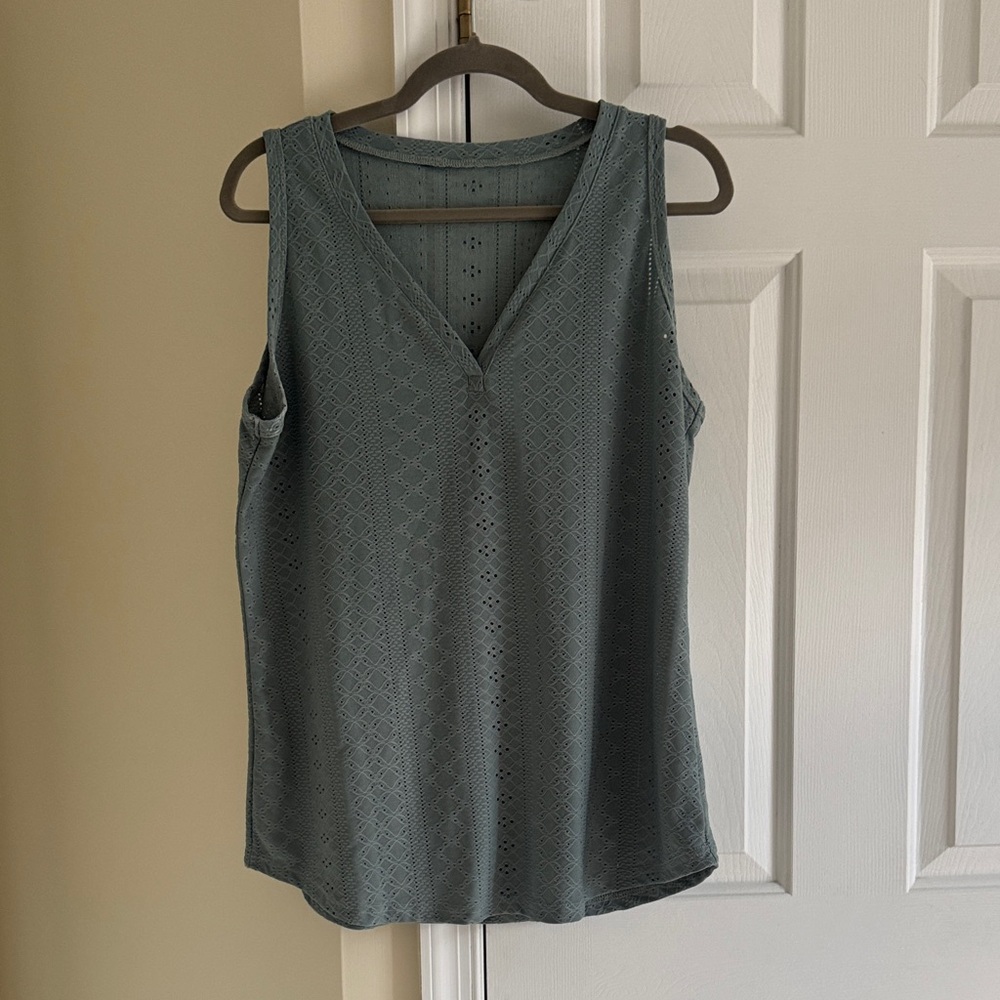 Elegant Sleeveless Top in Grayish Green